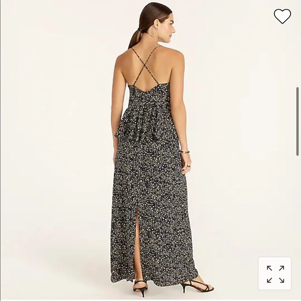 NWT Ruffle-back silk dress in starry sky print JCREW SIZE 2 - Picture 2 of 6